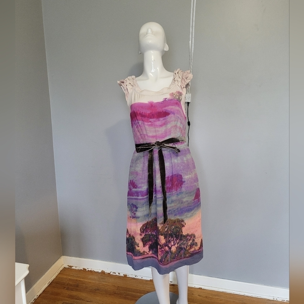 Anthropologie Moulinette Soeurs Silk Tree Print Dress, GUC, Size 2